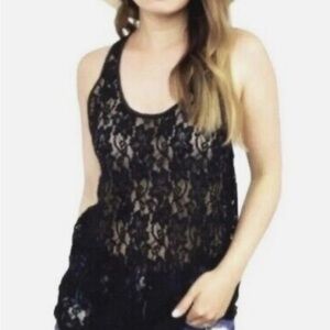 Aritzia Wilfred Free Lace Tank Dark Grey